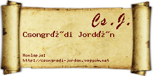 Csongrádi Jordán névjegykártya